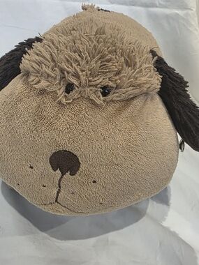 MY PILLOW PET Brown Tan Puppy Dog Large 18” Travel Folding Pillow Vintage